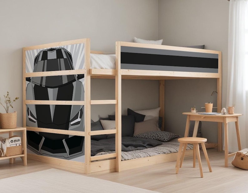 Kura Bed Decals. IKEA KURA bed ideas. Modern Car Kura Bed Side Panels. Toddler Cozy Bed.