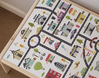 IKEA TROFAST decal. Removable Ikea storage top sticker city map.