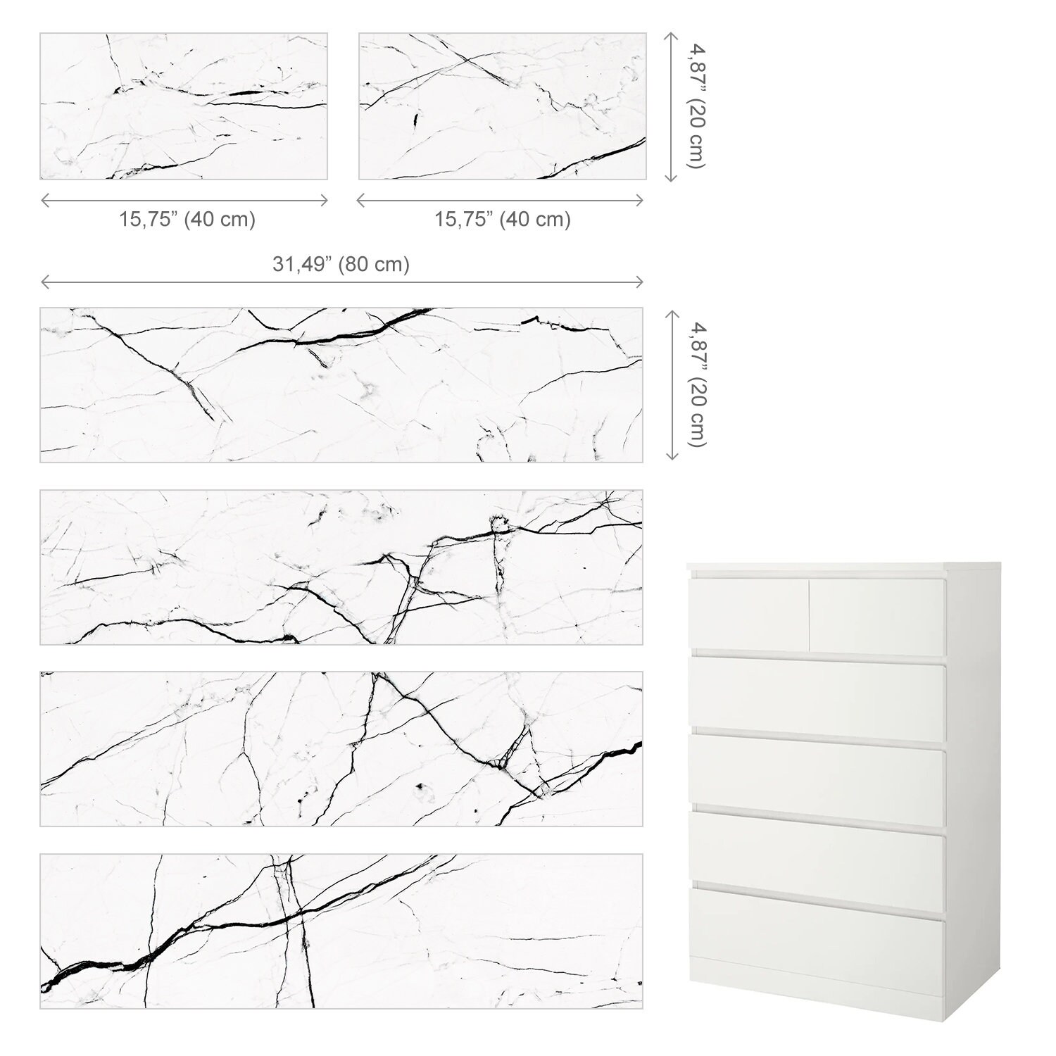 Marble Malm Decals Ikea Malm Dresser Decal Unisex Ikea Etsy