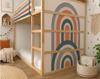 IKEA Kura Bed Decals. Boho Rainbow Stickers.