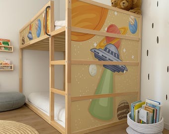 IKEA Kura Bed Stickers Space with UFO. Fits All Kura Setups Loft Low Bunk.