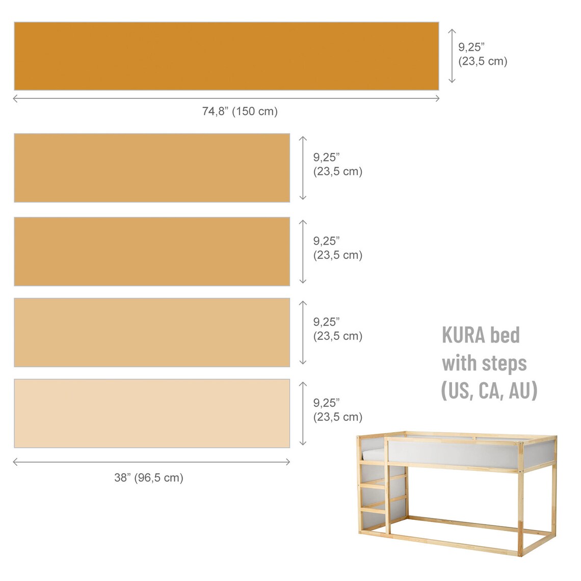 Kura Bed Decal Gold Yellow Kura Bed Decal Kura Bed Decal Etsy