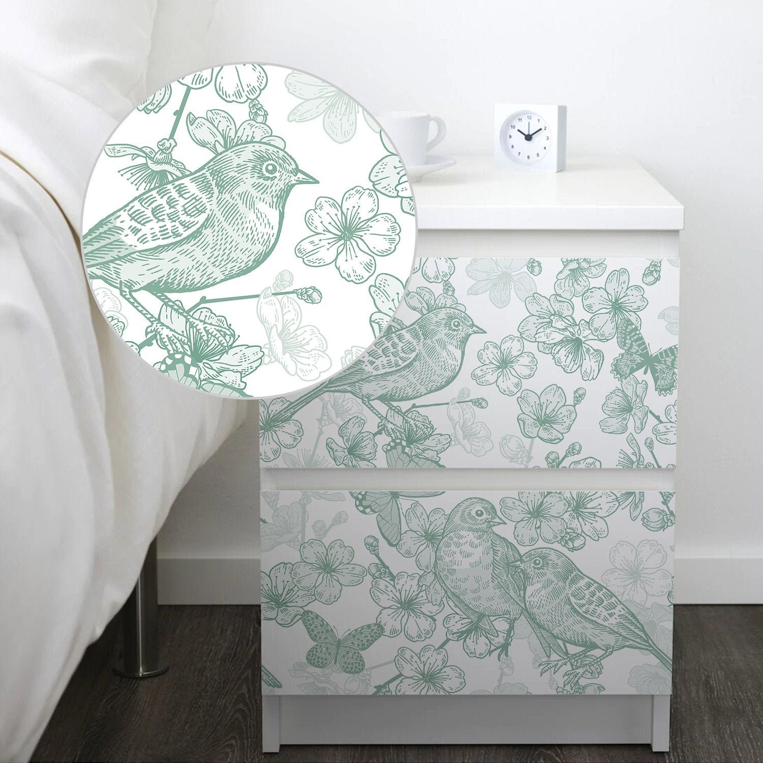 funlife Furniture Decals for IKEA MALM Chest of 3 Drawer, Peel and Stick  Furniture Stickers for Bedroom, Bathroom and Kitchen, Green Ferns and  Leaves – BigaMart