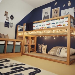 Ikea Kura. Kura bed decal boys room.  Kura bed stickers. Kura bed accessories. Kura bed hacks for boys room.