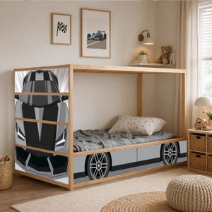 Gray race decals kura low bed panels bold auto theme skins trusted by buyers