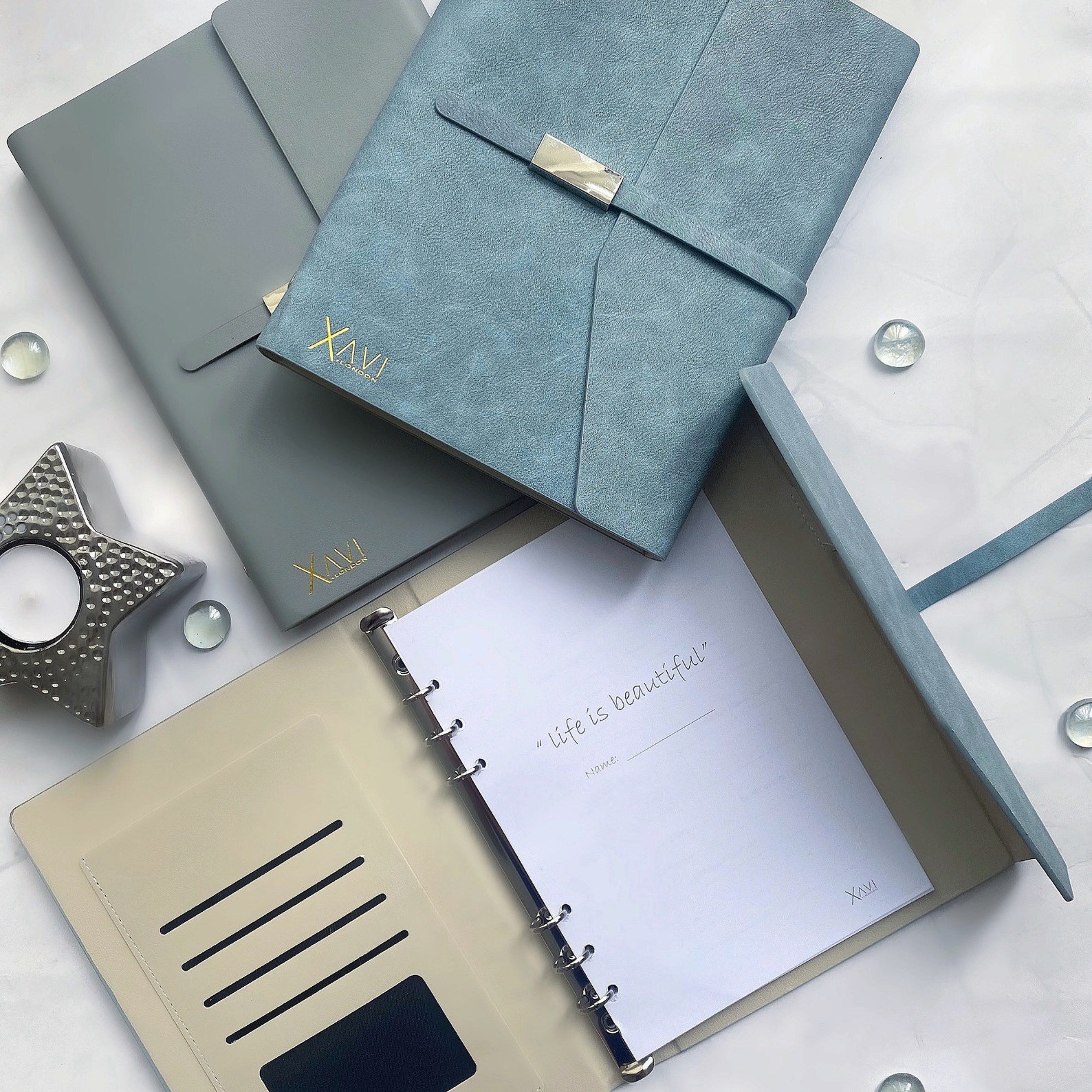 Blue A5 Refillable Binder High Quality Vegan Leather. Etsy