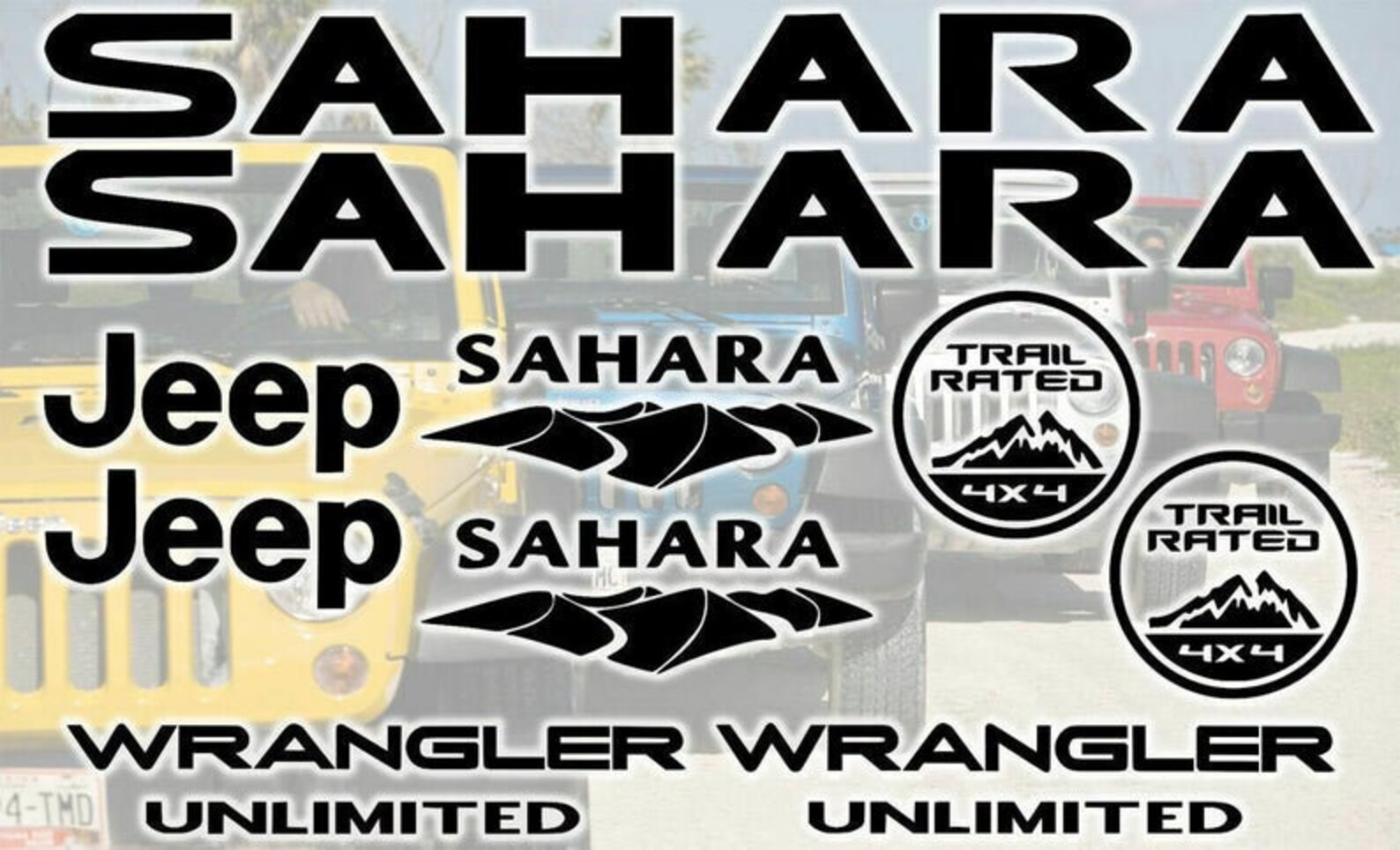Autocollants pour Jeep Wrangler SAHARA UNLIMITED Etsy