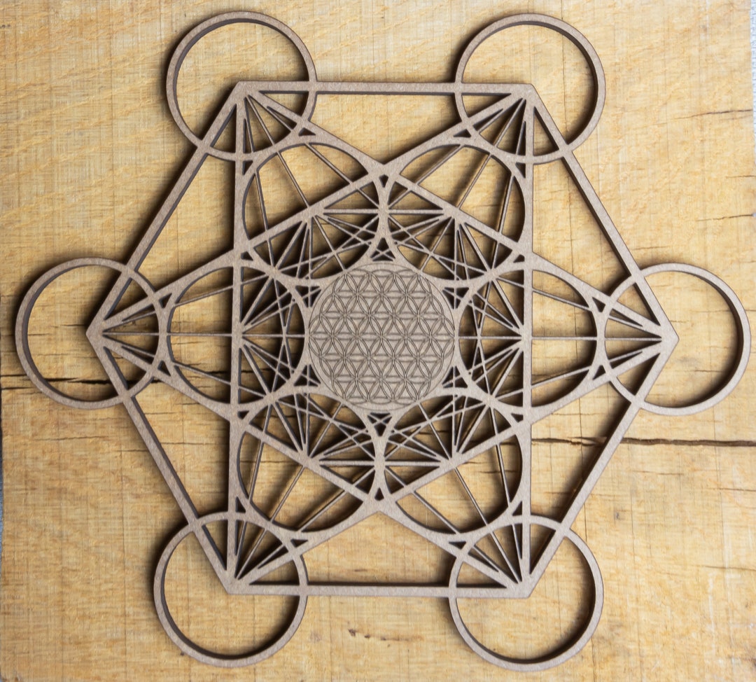 Tapisserie 100x150 Cm Metatron Cube Fleur De Vie Merkaba – Décoration Murale, Plage, Yoga, Couverture