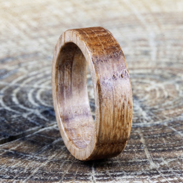 Bague en chêne massif naturel, bague de mariage unique en bois fait main, style rustique et vintage, alliance nature homme et femme