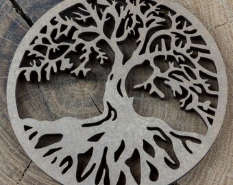 Arbre de vie 10cm en bois recyclé écologique, sous-verres à thé, chargement pierres, décoration de méditation naturelle fait main