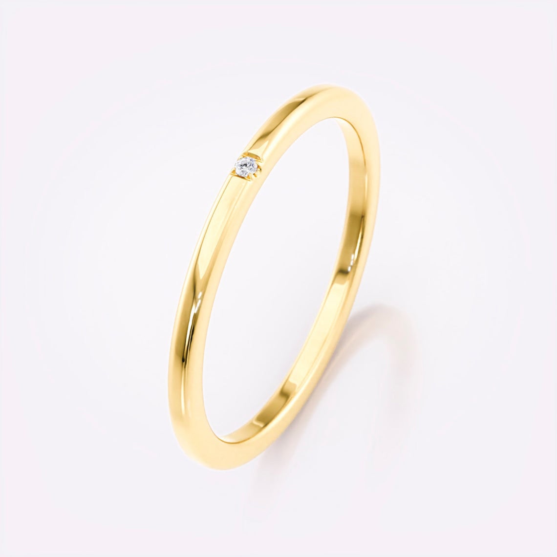 Minimalist Ring With a Diamond Minimalist Gold Ring For Etsy