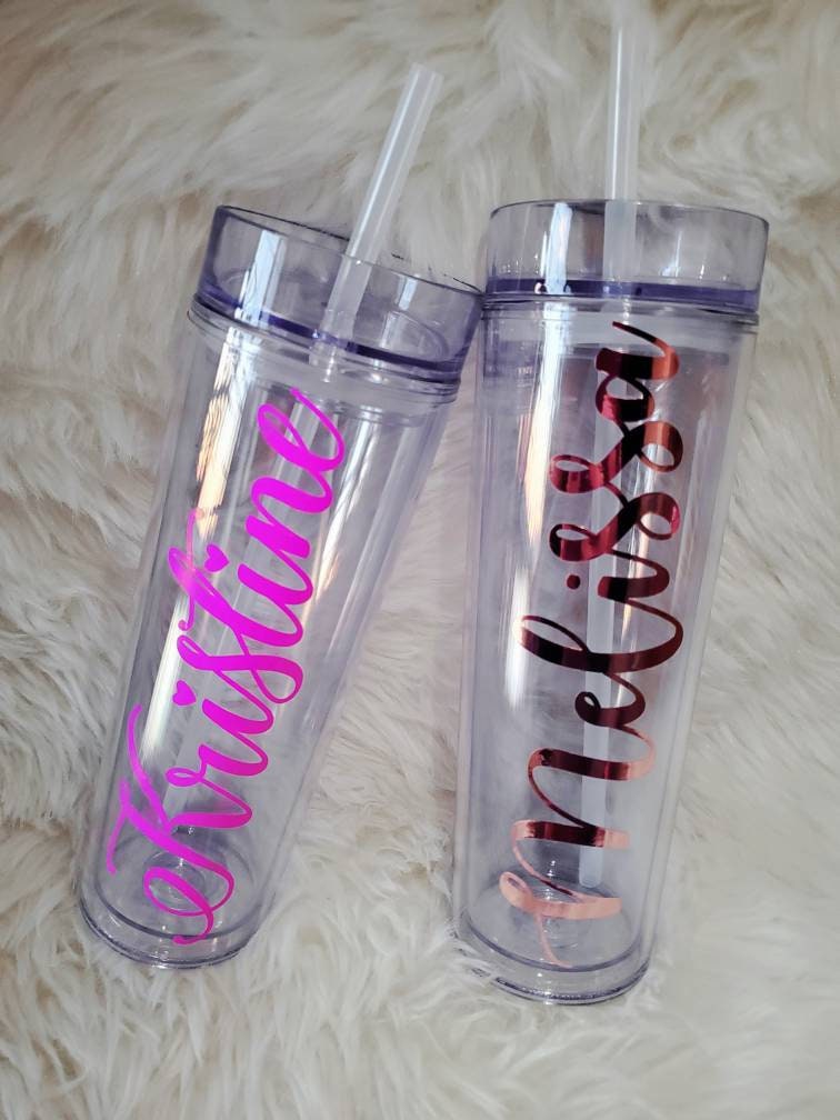 reusable glass tumbler with straw