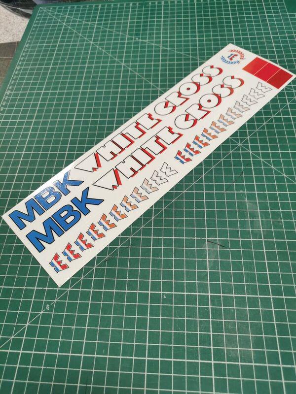 Stickers repro BMX Vintage decals MBK SUPERWHITE SUPER WHITE