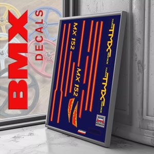 Kit Stickers BMX MOTOBECANE MX152 MX 152 – Réplique Vintage pour Restauration Bmx Old School