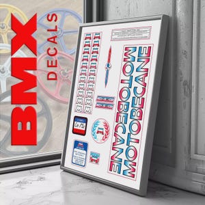 Kit Stickers BMX MOTOBECANE – Réplique Vintage pour Restauration BMX Old School