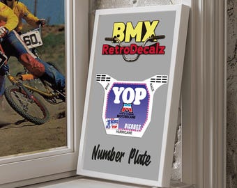 Vintage BMX Race Plate YOP Black Color | Old School Reissue