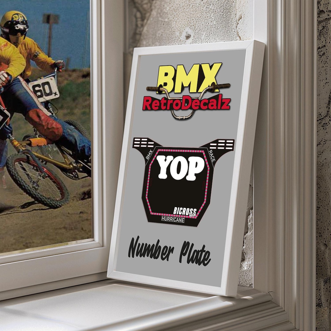 Vintage BMX Race Plate YOP Black Color | Old School Reissue