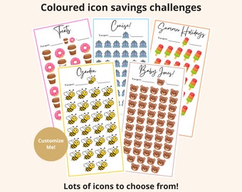 Icon Collection - Coloured Savings Challenges