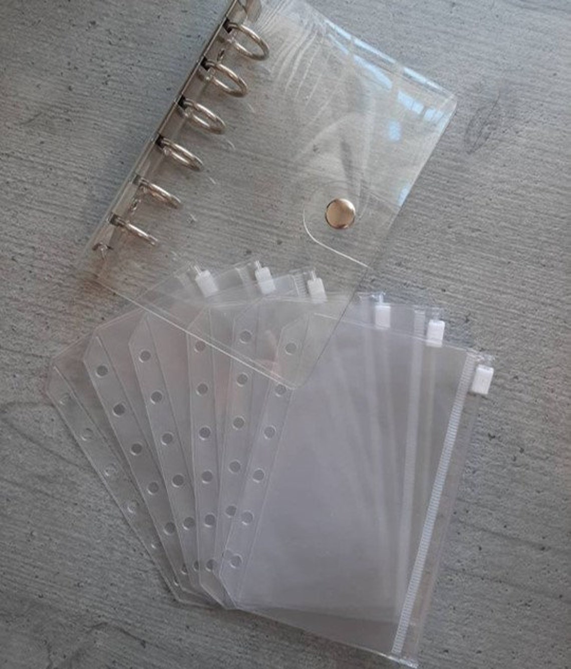 Transparent A7 Mini Binder With Zipper Pouches No Vinyl Etsy