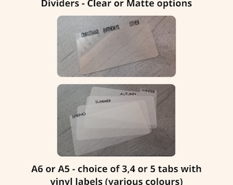 Intercalaires - transparents ou mats (A5/A6)