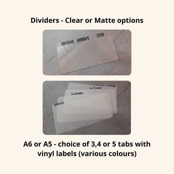 Dividers - Clear or Matte (A5/A6)