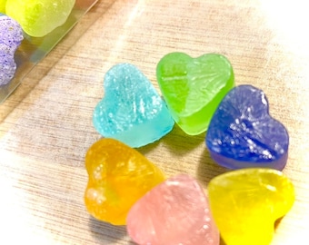 Caramelo Kohakutou, El Dulce Corazón en caso, Caramelo a base de plantas, Caramelo de cristal, Gema comestible, Joyería, Caramelo ASMR, Caramelo vegano, Caramelo de piedra preciosa, Regalo