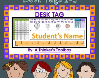 Desk Tag Plates Gr 4-5 Classroom Decor (you Type Your Student's Name ...