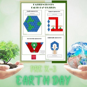 Earth Day Pattern Block Mat Printables & Worksheets - Etsy
