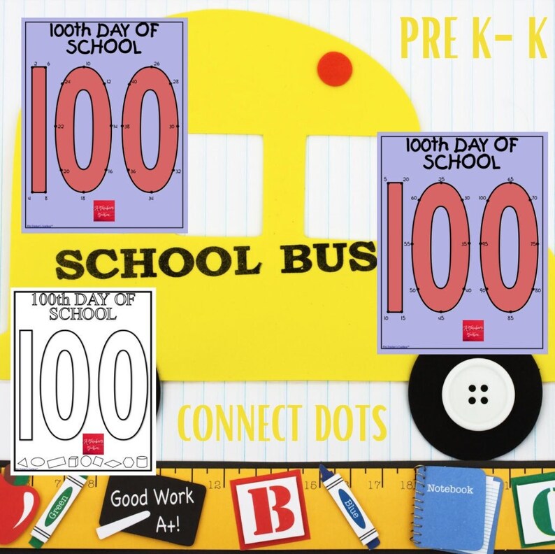 100th Day of School Printable Worksheets Connect the Dots - Etsy