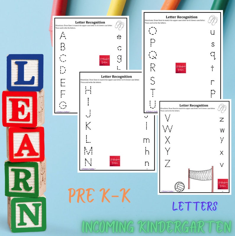 26 Early Learning Easy to Use Worksheets | Preschool &amp; Kindergarten - Etsy