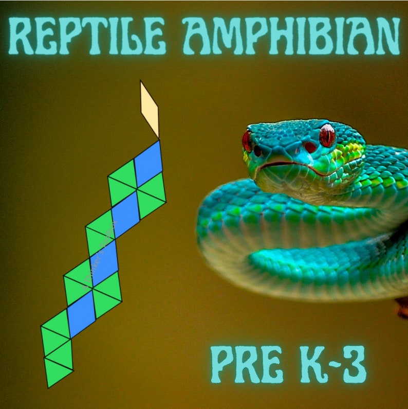 Reptiles and Amphibian Pattern Block Mat Printables & Worksheets - Etsy