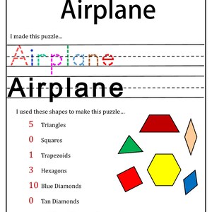 Transportation Pattern Block Mat Printables & Worksheets - Etsy