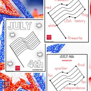 4th of July Printable Worksheets - Easy to Use - Etsy