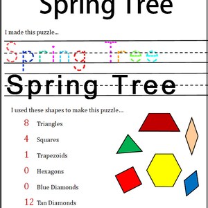 Seasonal Tree Pattern Block Mat Printables & Worksheets - Etsy