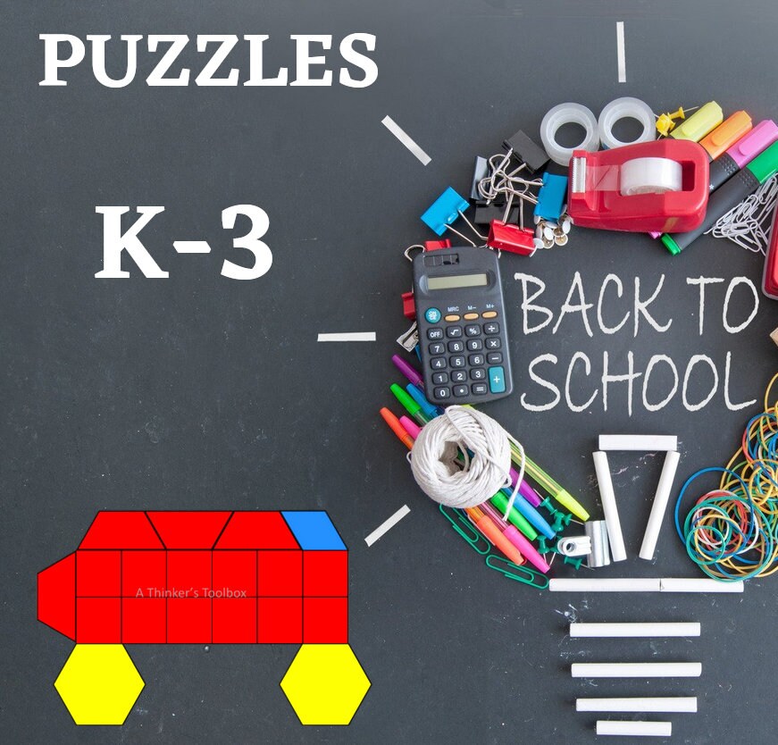 Back to School Pattern Block Mat Printables & Worksheets - Etsy