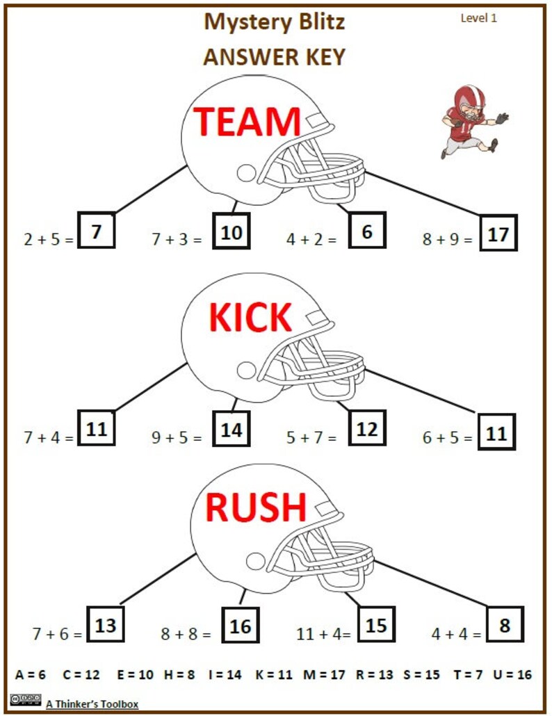 Super Football Math Worksheets | NO PREP - Etsy