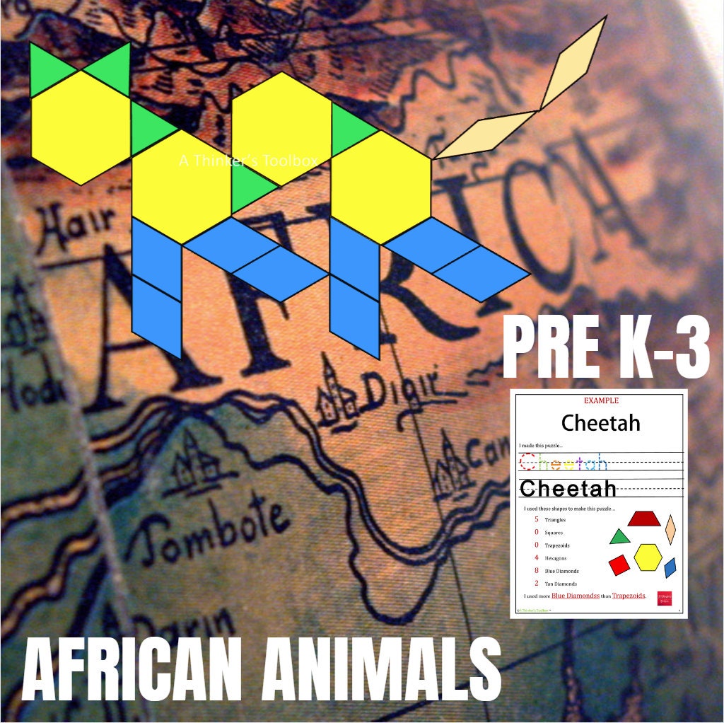 African Animals Pattern Block Mat Printables & Worksheets - Etsy