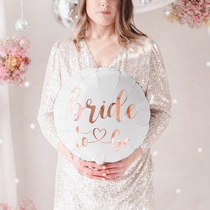 Rose Gold Bride to Be Balloon, Bridal And Bachelorette Party Decor, White Balloons Wedding Decorations
