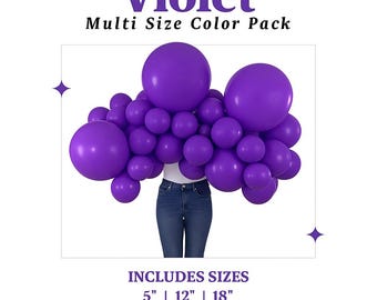 Violet Purple Balloons – 5”, 12”, 18” Pack