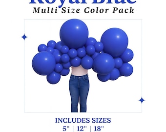 Royal Blue Balloons – 5”, 12”, 18” Pack