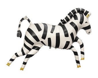 Jumbo Chic Zebra Balloon, Birthday Party, Animal Balloons, Zoo Party Decoration, Jungle Safari Decor, Kids Parties