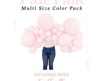 Pale Pink Balloons – 5”, 12”, 18” Pack