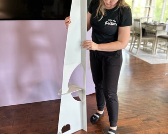 Plastic backdrop stand  *STAND ONLY*  60" tall plastic stand with a velcro option can be used on the back of cutouts, props, and backdrops.