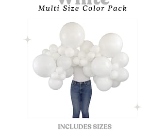 White Balloons – 5”, 12”, 18” Pack