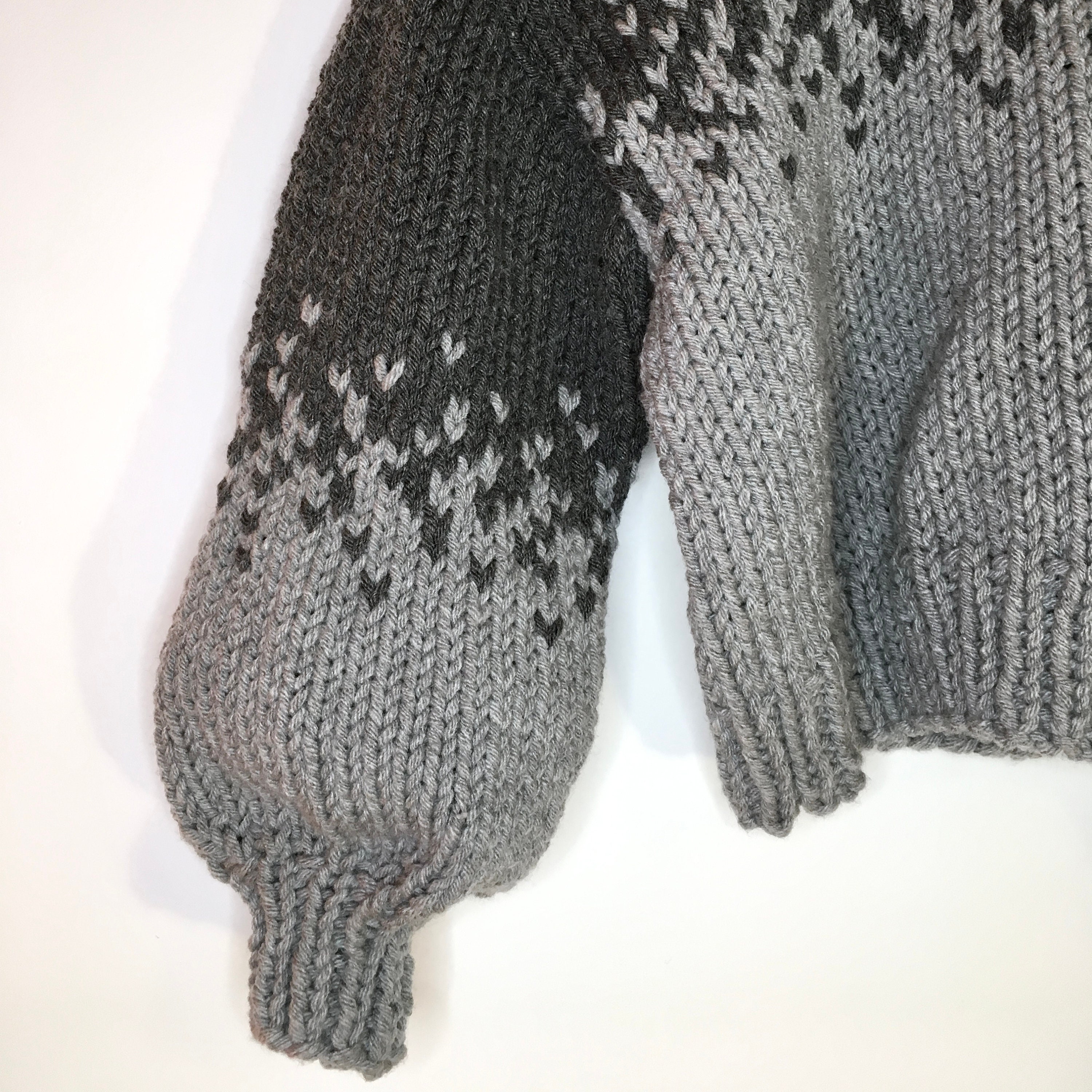 NKNIT ♡pattern pullover sweat サイズ0 Arctic Knit Hoodie - Heather Grey