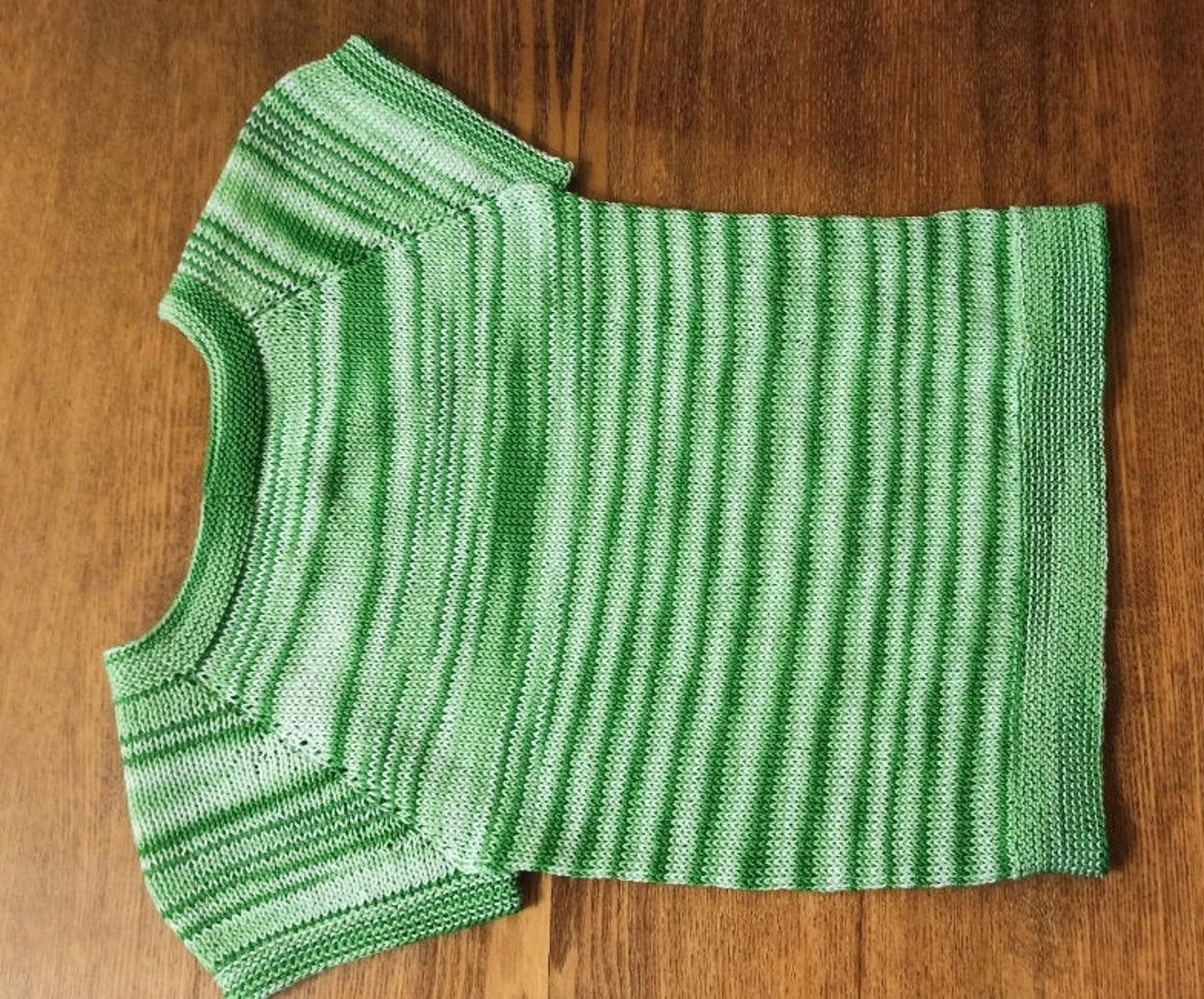 Children's cotton green sweater with short sleeves Etsy