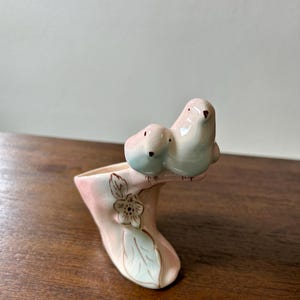 Vintage love birds small planter