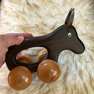 Vintage Wooden Animal Rolling Push Toy. By CWS