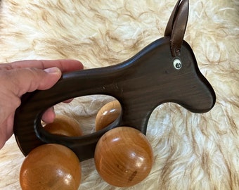 Vintage Wooden Animal Rolling Push Toy. By CWS