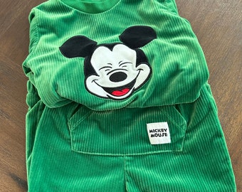 Disney Mickey green velour sweatsuit set. Size 12 months